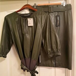 Gabrielle Union Olive Skirt Set